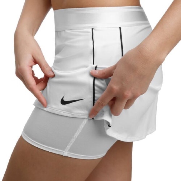NIKE COURT DRY-FIT STRAIGHT TENNIS SKORT WHITE - Picture 9 of 13